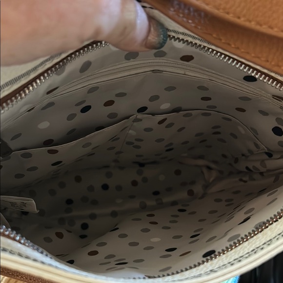 Striped Tan and Black Women's Bag - Picture 4 of 7